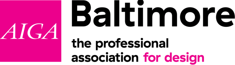 AIGA National logo with the adjacent tagline that says "the professional association for design"